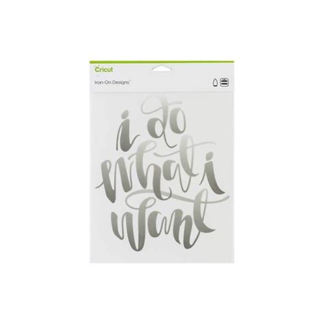 Cricut Iron On Designs Do What I Want 8.5X12; 1 large, ready-to-apply design; Create T-shirts, tote bags, hoodies, throw pillows, and more; Use as is or personalize with designs cut by your Cricut® machine; Get amazing, proven results with Cricut EasyPress™ or use household iron
